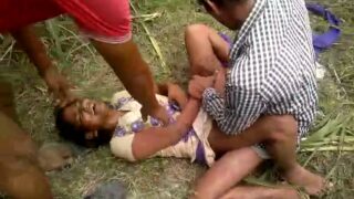 Crying Girl Forcefully Gangbanged In A Field