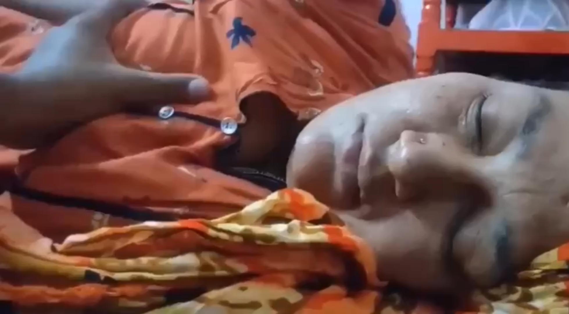 Real Son Pressing Sleeping Mothers Boob