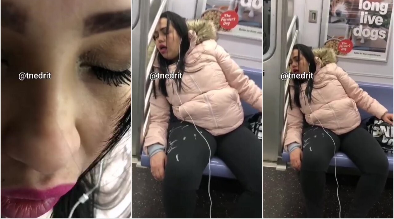 Sleeping Girl Jerked On Train Viral