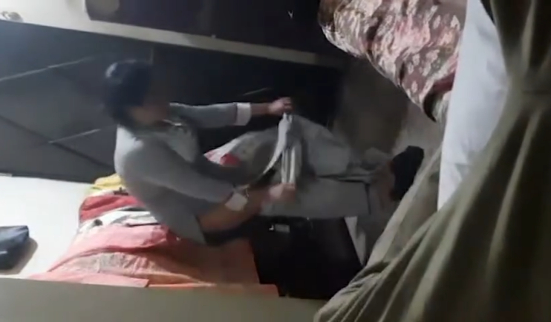 Real Mother Changing Infront Of Son (Spying)