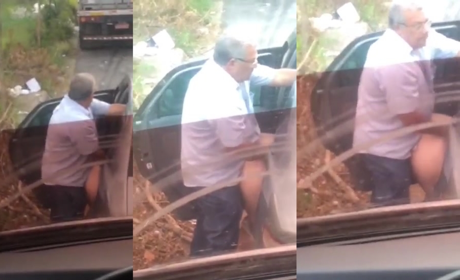 Old Man Having Sex Middle Of Road Caught